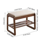 Compact 1-Tier Shoe Organizer in Solid Wood and Fabric for Entryway
