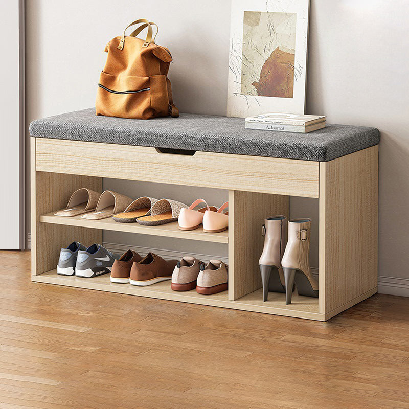 3-Tier Shoe Organizer with Wood and PU Leather – Minimalist Storage Rack