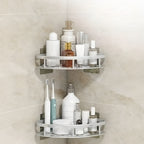 Rust-Resistant Corner Shelf Rack for Wall-Mounted Showers
