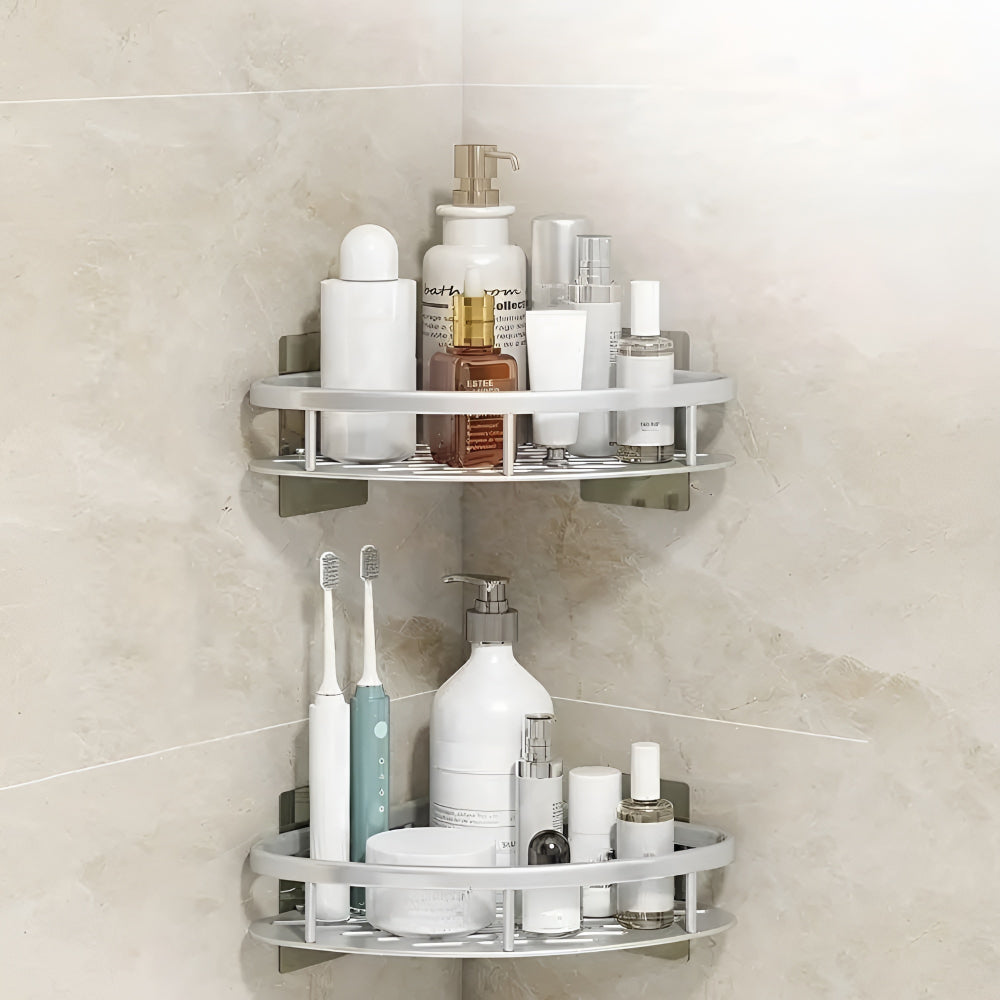 Rust-Resistant Corner Shelf Rack for Wall-Mounted Showers
