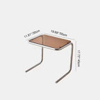 Minimalist Iron Side Table with Tempered Glass Top for Living Room