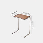 Minimalist Iron Side Table with Tempered Glass Top for Living Room