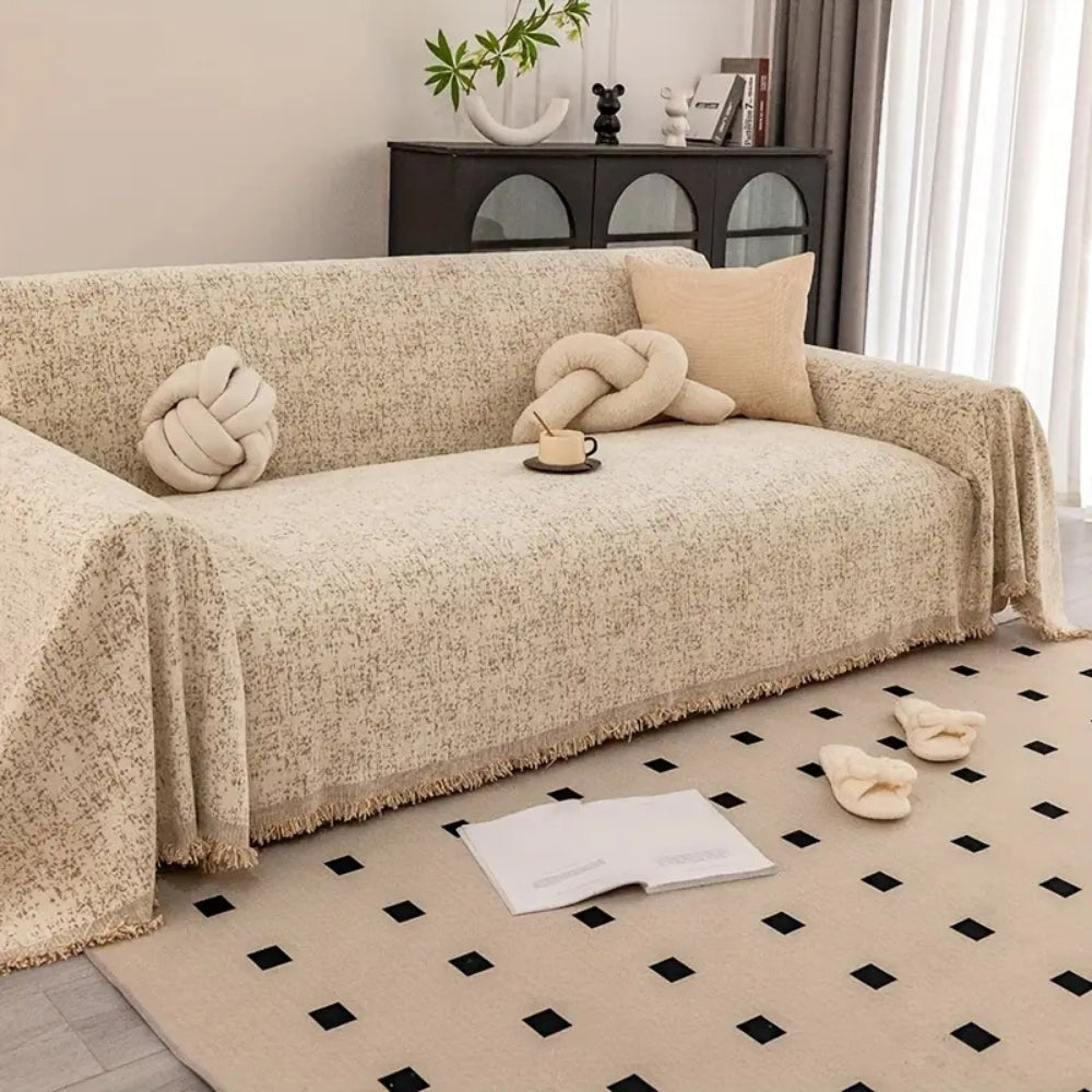 Machine Washable Chenille Sofa Cover - Elegant Speckled Pattern