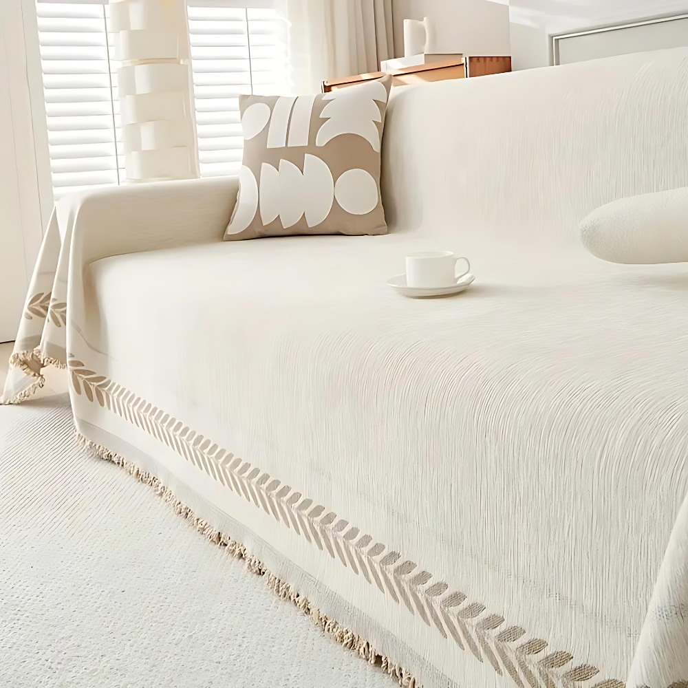 Rustic Chenille Cotton Slipcover for Sectional Sofa