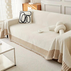 Rustic Chenille Cotton Slipcover for Sectional Sofa