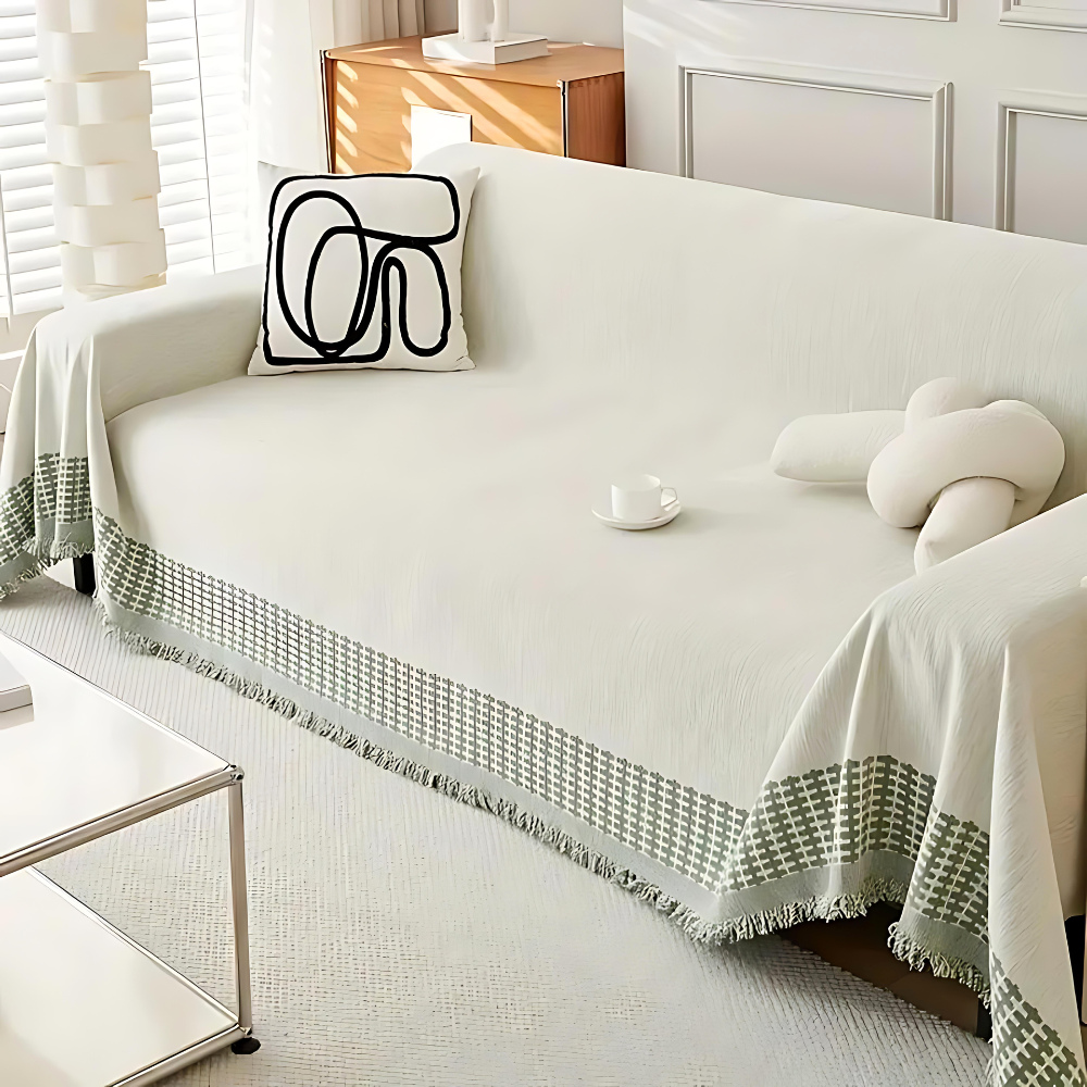 Rustic Chenille Cotton Slipcover for Sectional Sofa