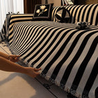Striped Chenille Sofa Cover - Elegant Design for Classic Style