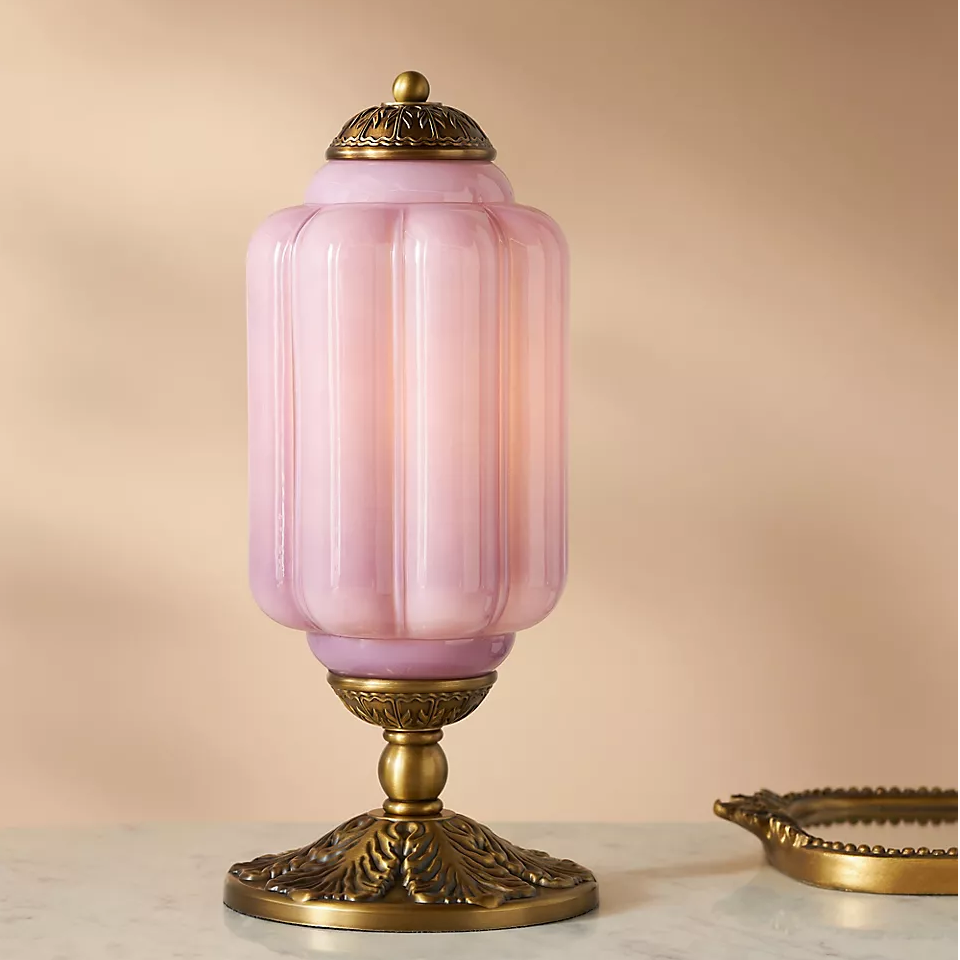 Vintage Base Table Lamp with Opal Glass Shade