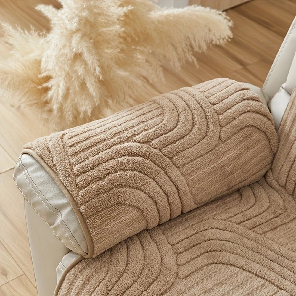 Thick Plush Recliner Sofa Cover – Anti-Slip Protection