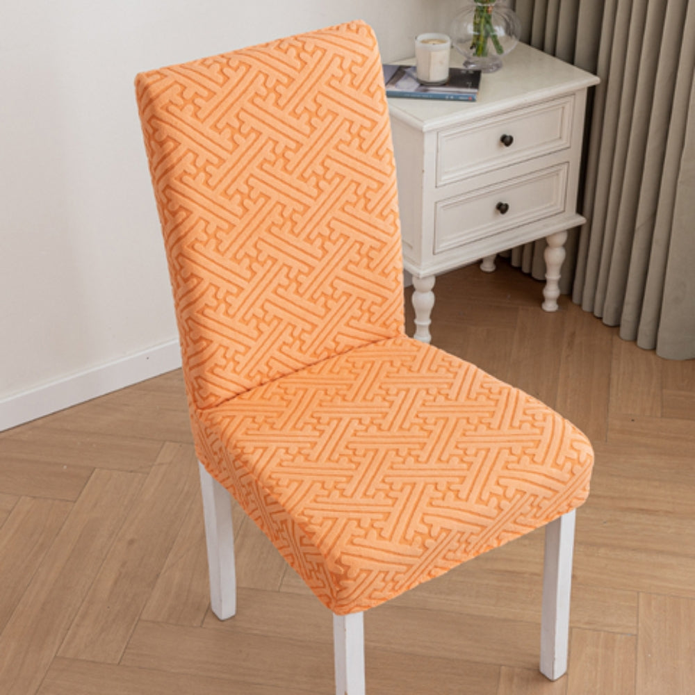 Stretchable Dining Chair Cover with Lattice Design