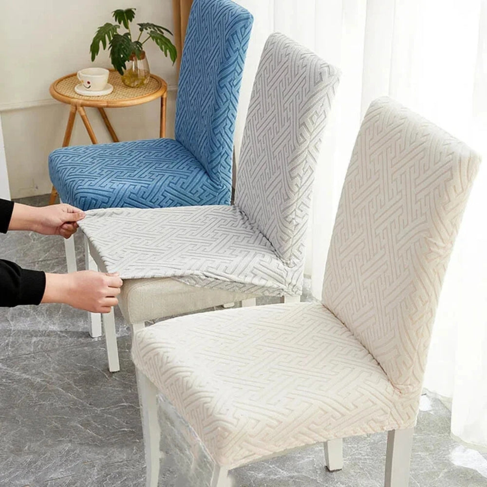 Stretchable Dining Chair Cover with Lattice Design