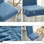 Stretchable Dining Chair Cover with Lattice Design