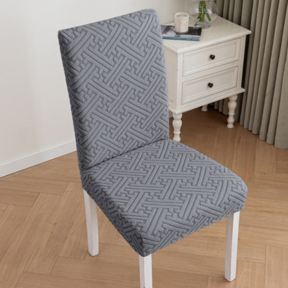 Stretchable Dining Chair Cover with Lattice Design