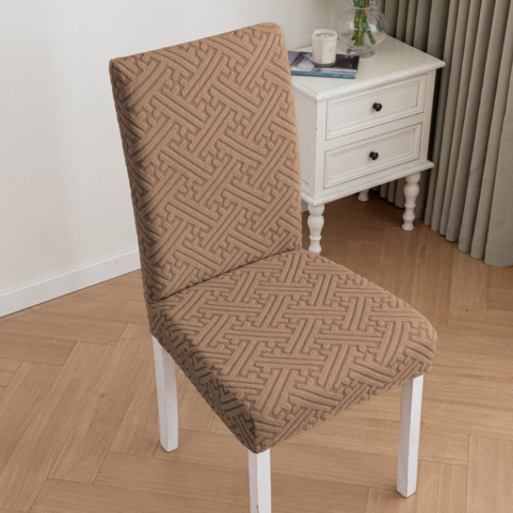 Stretchable Dining Chair Cover with Lattice Design