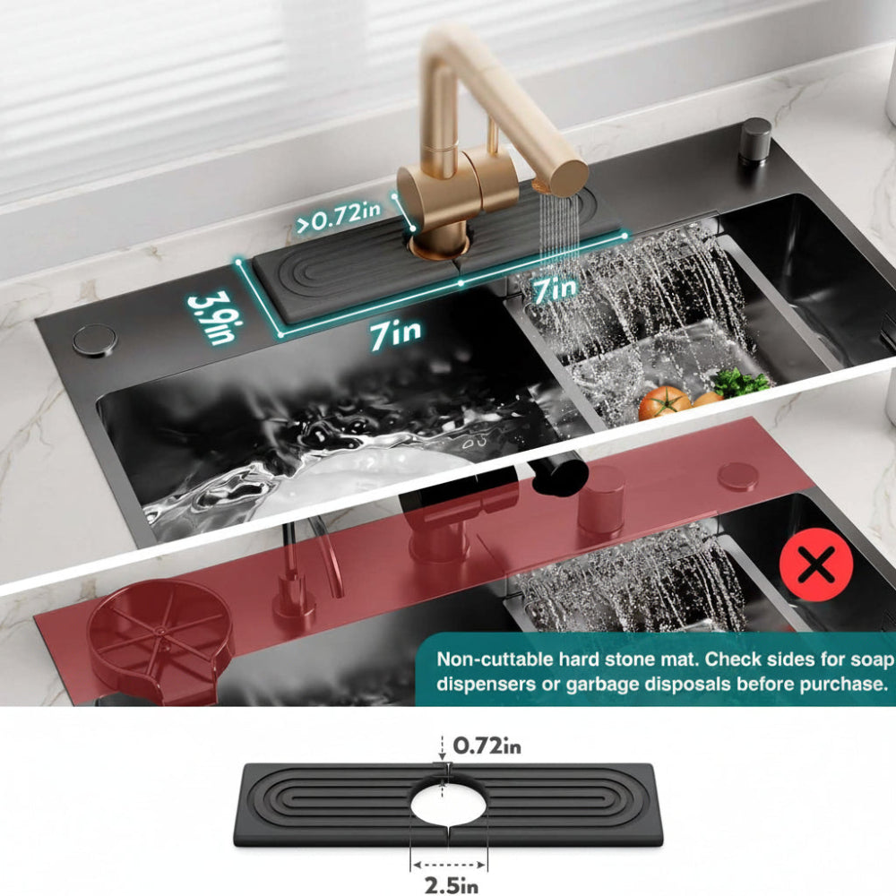 Diatomite Sink Mat for Kitchen Counter – Faucet Drying Tray