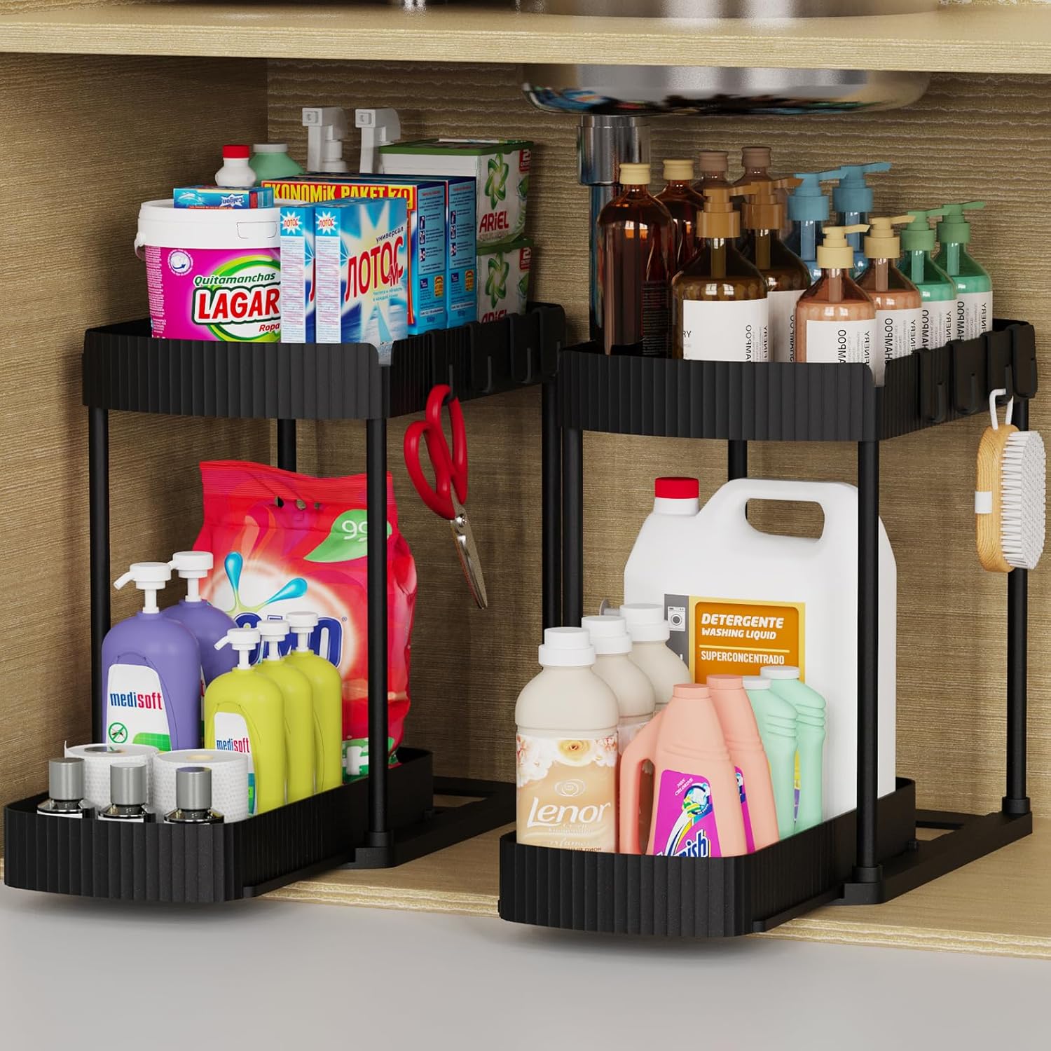 2-Pack Under-Sink Storage Drawers - Versatile Organizer Set