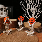 Charming Pumpkin Skull Trio for Spooky Decor