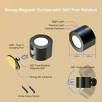 Versatile Rechargeable LED Wall Lamp with Magnetic Design