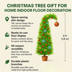Seasonal Home Decor - Slim Artificial Christmas Tree for Floor Display