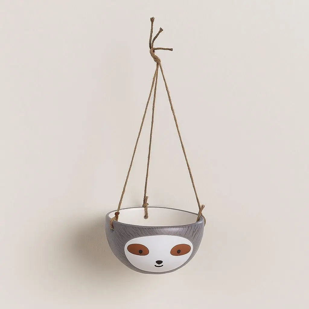 Charming Sloth-Inspired Hanging Planter for Succulents