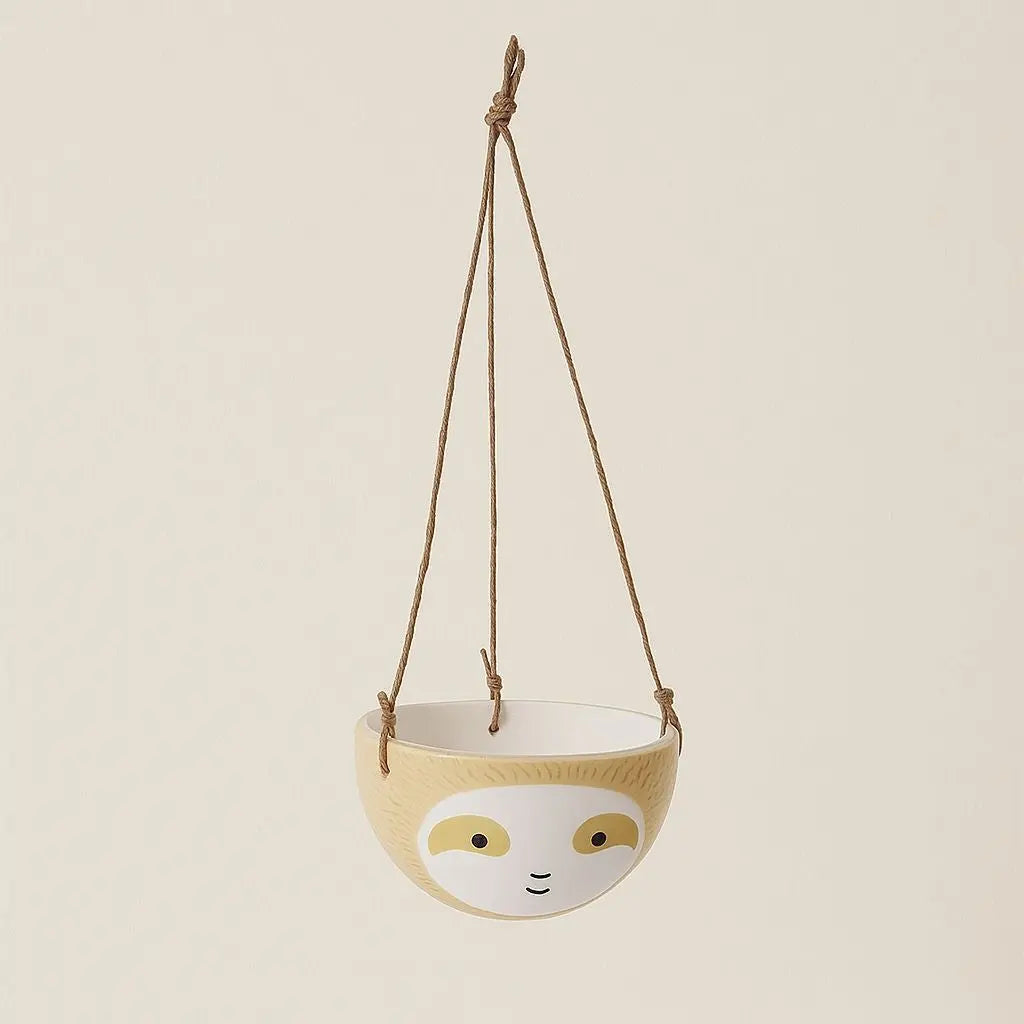 Charming Sloth-Inspired Hanging Planter for Succulents
