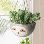 Charming Sloth-Inspired Hanging Planter for Succulents