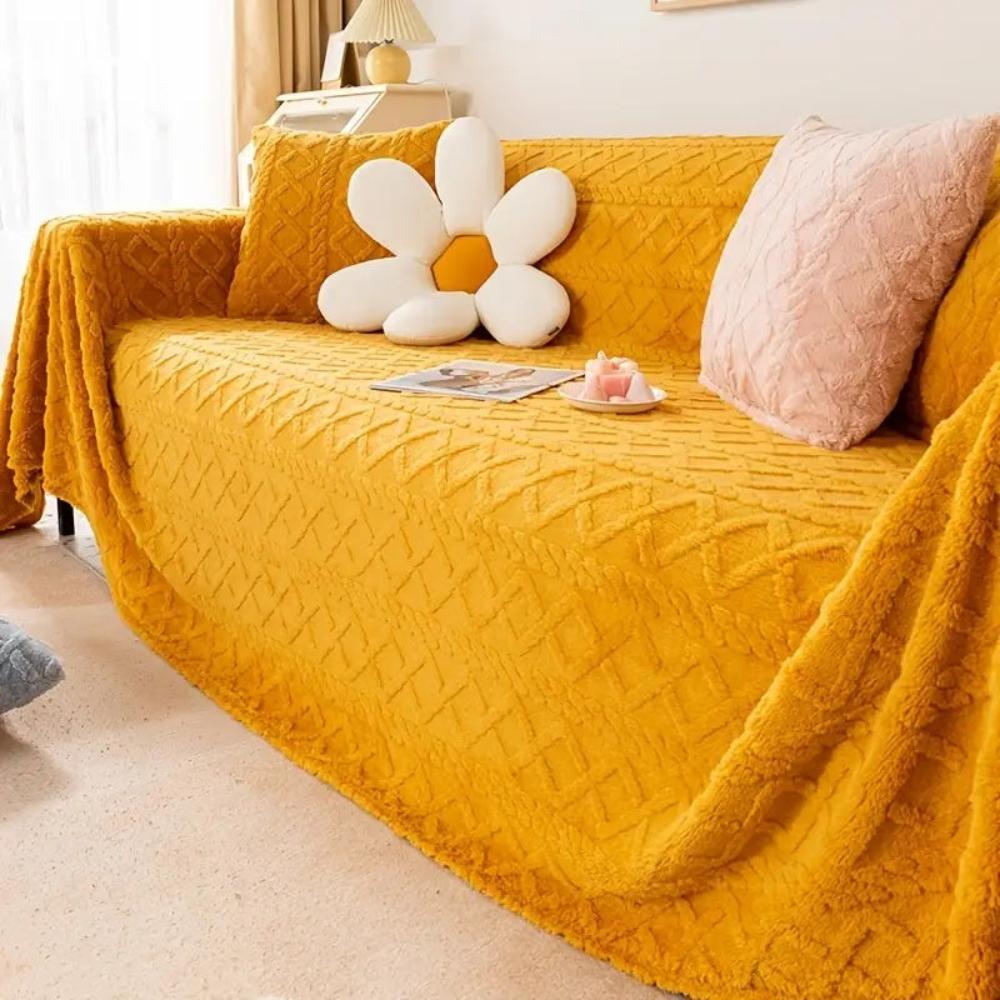 Snuggle | Premium cashmere couch cover with waffle texture 5