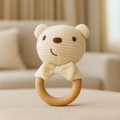 Baby Rattle Toy in Bear Knit Design