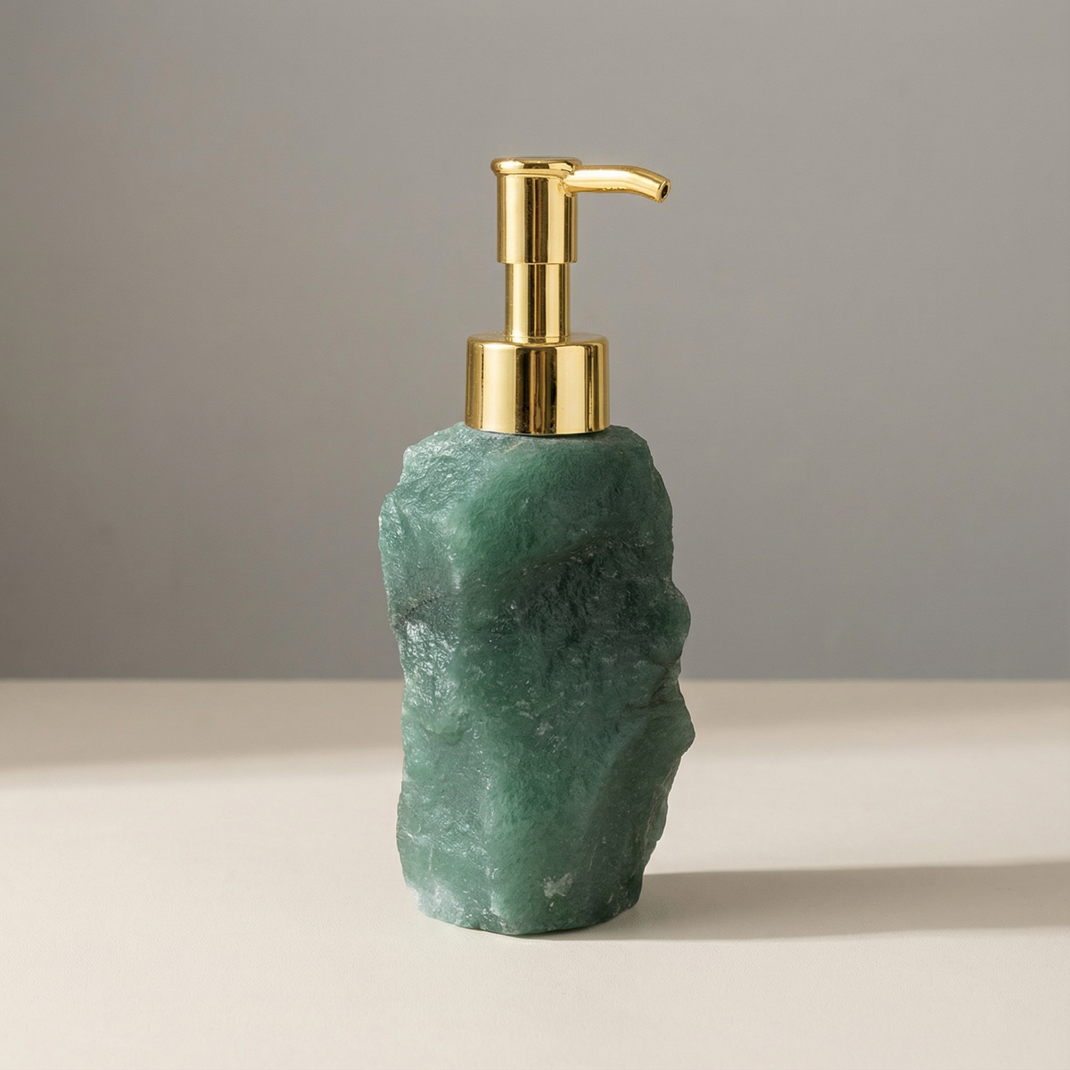 Elegant Stone Soap Dispenser with Luxurious Gold Pump