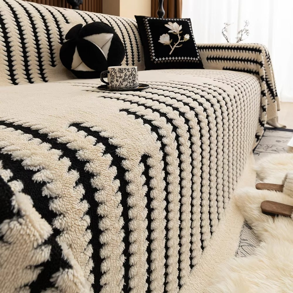Vintage Style Plush Tufted Sofa Slipcover for Cozy Home Decor