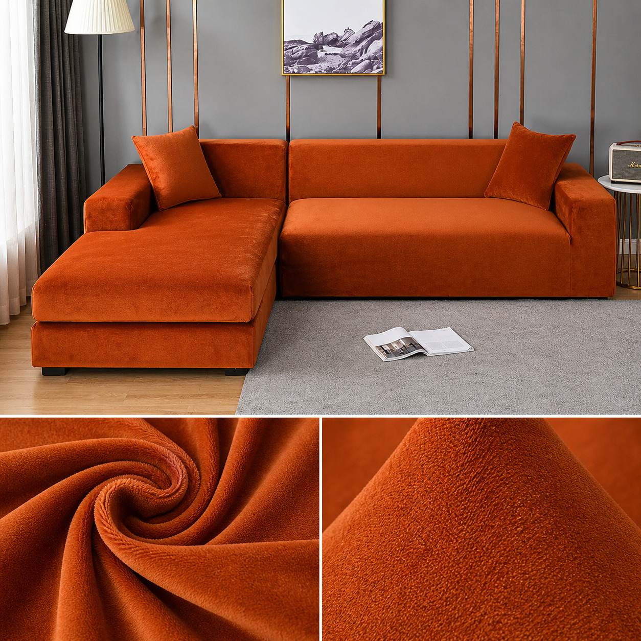 Stretch Velvet Sofa Protector | Ideal for Dogs | Fits Living Room Perfectly