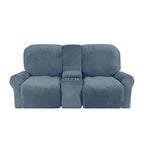 Velvet Plush Sofa Protector with Cup Holders – Non-Slip Cover for 2-Seater Recliner