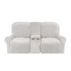Velvet Plush Sofa Protector with Cup Holders – Non-Slip Cover for 2-Seater Recliner