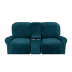 Velvet Plush Sofa Protector with Cup Holders – Non-Slip Cover for 2-Seater Recliner