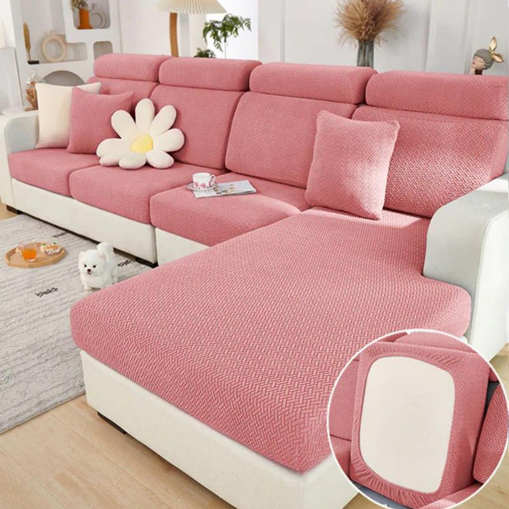 Stretch Fabric Sofa Cover – Machine Washable, Pet-Friendly Living Room Shield