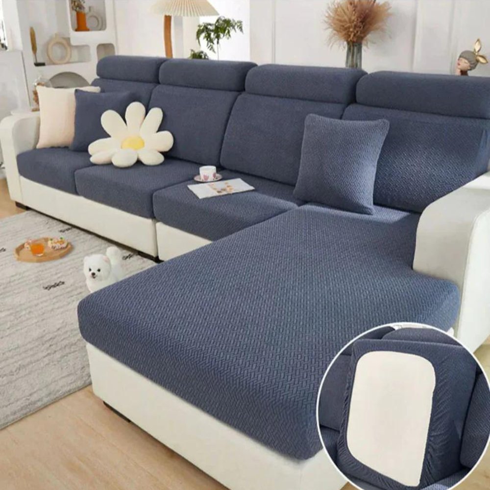 Stretch Fabric Sofa Cover – Machine Washable, Pet-Friendly Living Room Shield