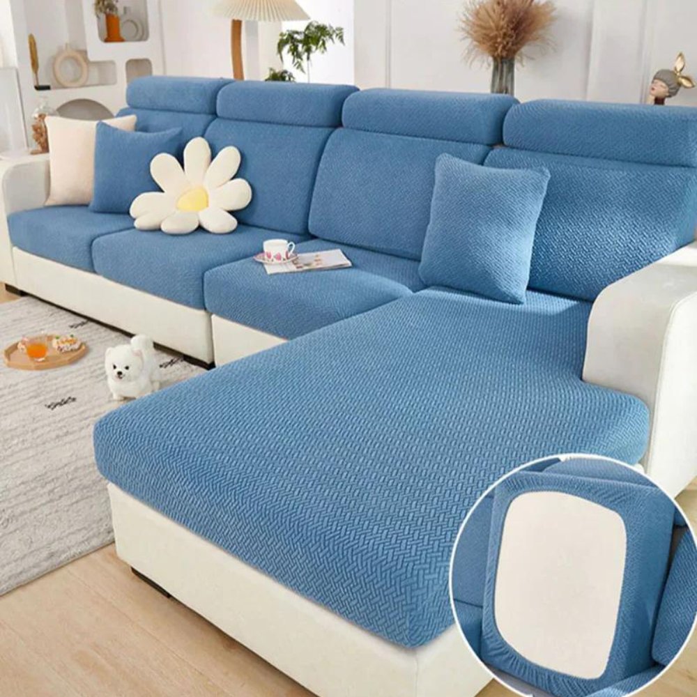 Stretch Fabric Sofa Cover – Machine Washable, Pet-Friendly Living Room Shield