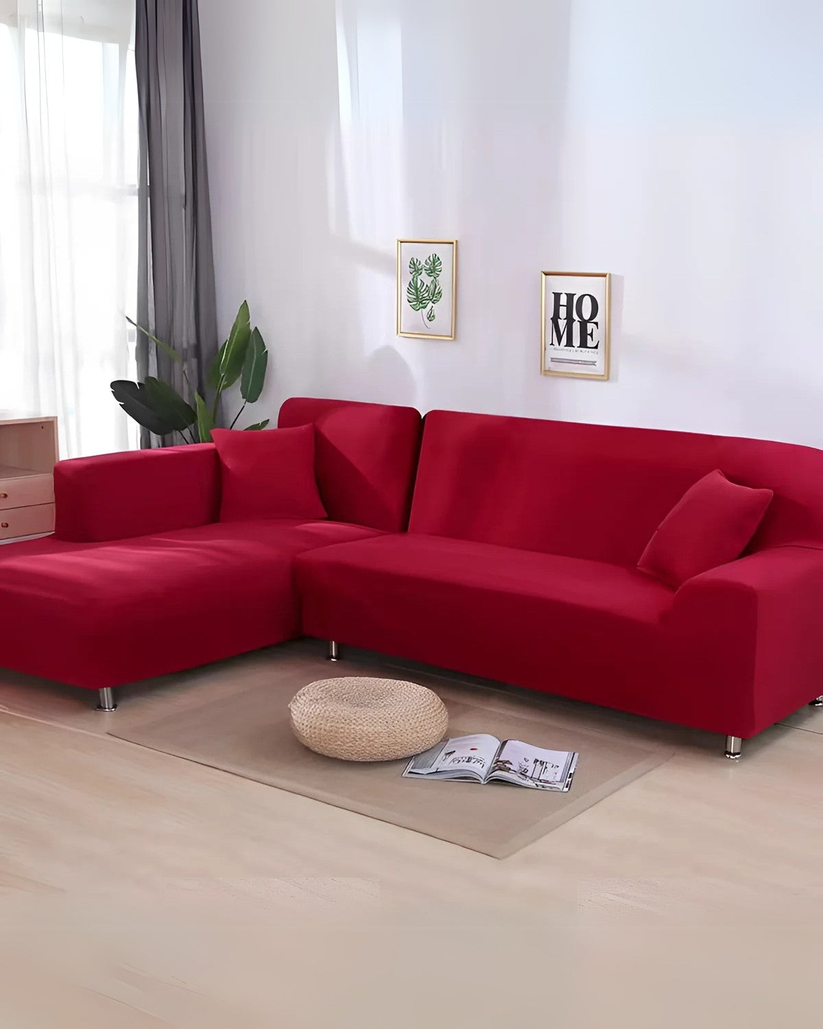 Stretchy Milk Silk Sofa Slipcover – Easy Fit Design for Living Room