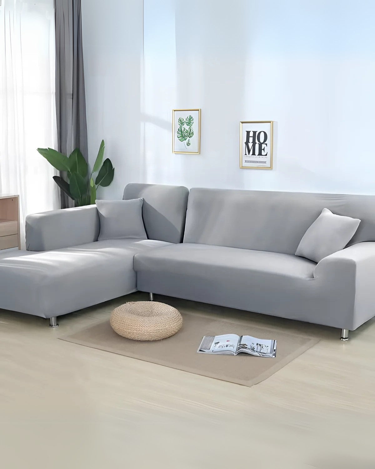 Stretchy Milk Silk Sofa Slipcover – Easy Fit Design for Living Room