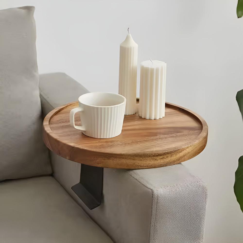 Adjustable Wooden Armrest Tray Table