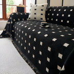 Modern Square Pattern Sofa Cover in Microfiber – Wrinkle-Resistant