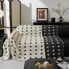 Modern Square Pattern Sofa Cover in Microfiber – Wrinkle-Resistant