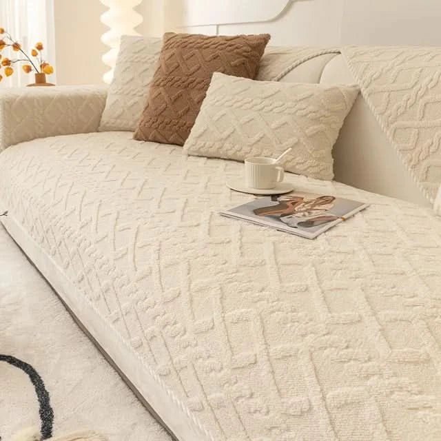 Waterproof Polyester Sofa Cover with Non-Slip Feature
