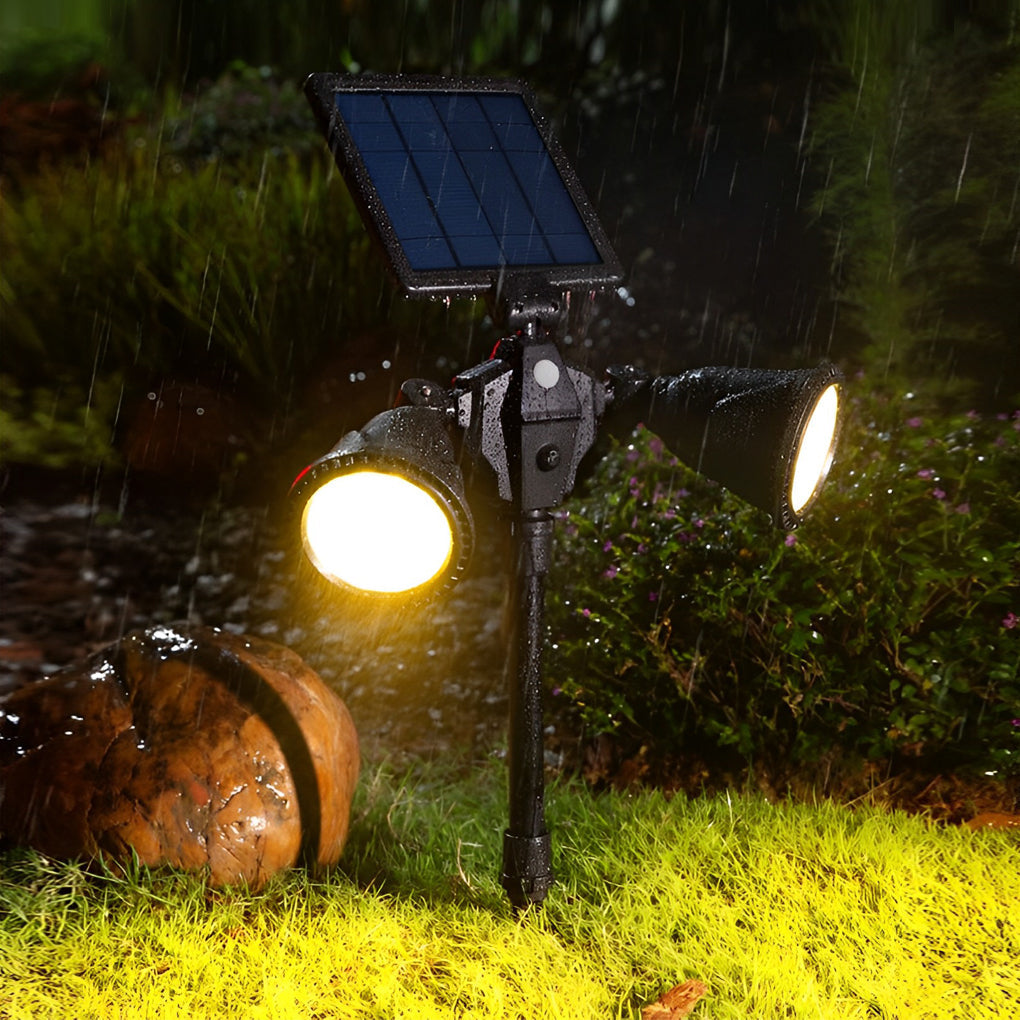 Motion Sensor Solar Garden Spotlights with Adjustable Brightness