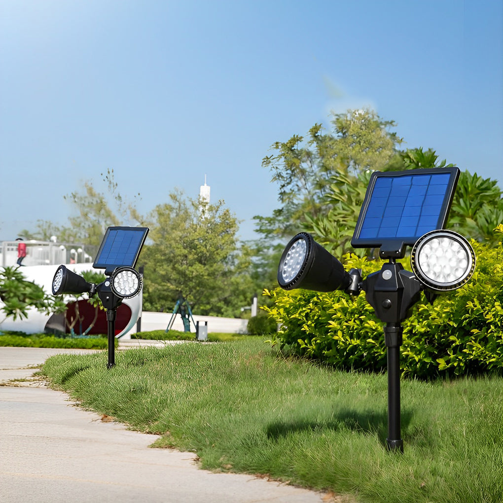 Motion Sensor Solar Garden Spotlights with Adjustable Brightness