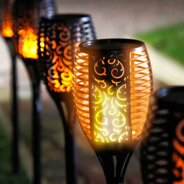 Flame Effect Solar Stake Light for Outdoor Use
