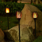 Flame Effect Solar Stake Light for Outdoor Use