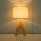 Adjustable Light Table Lamp with Wooden Base for Bedroom and Desk
