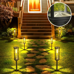 Clear Glass Solar Lantern on Black Garden Stake