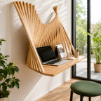 Contemporary Semicircular Desk in Solid Wood for Home Office – Space-Saving